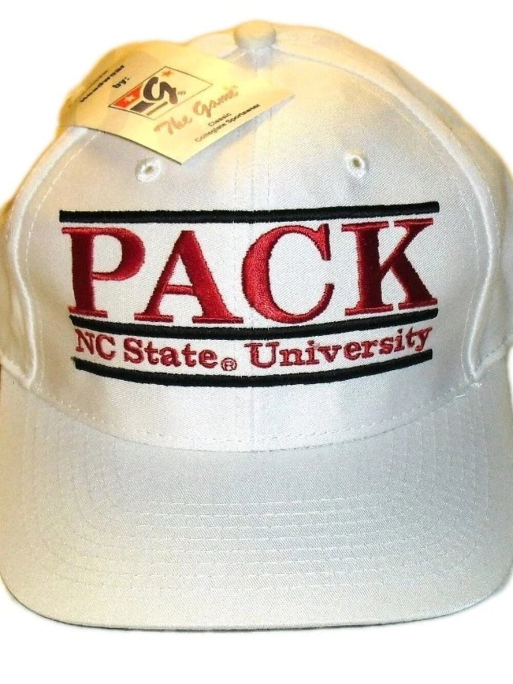 NC State Wolfpack 90s Vintage The Game Split Bar Mens Snapback hat cap New Tags